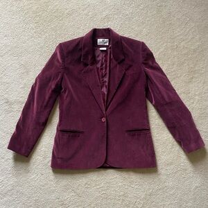 Sweet Briar Tailored Equestrian Riding Hunt Jacket Size 10 Blazer Velvet Maroon